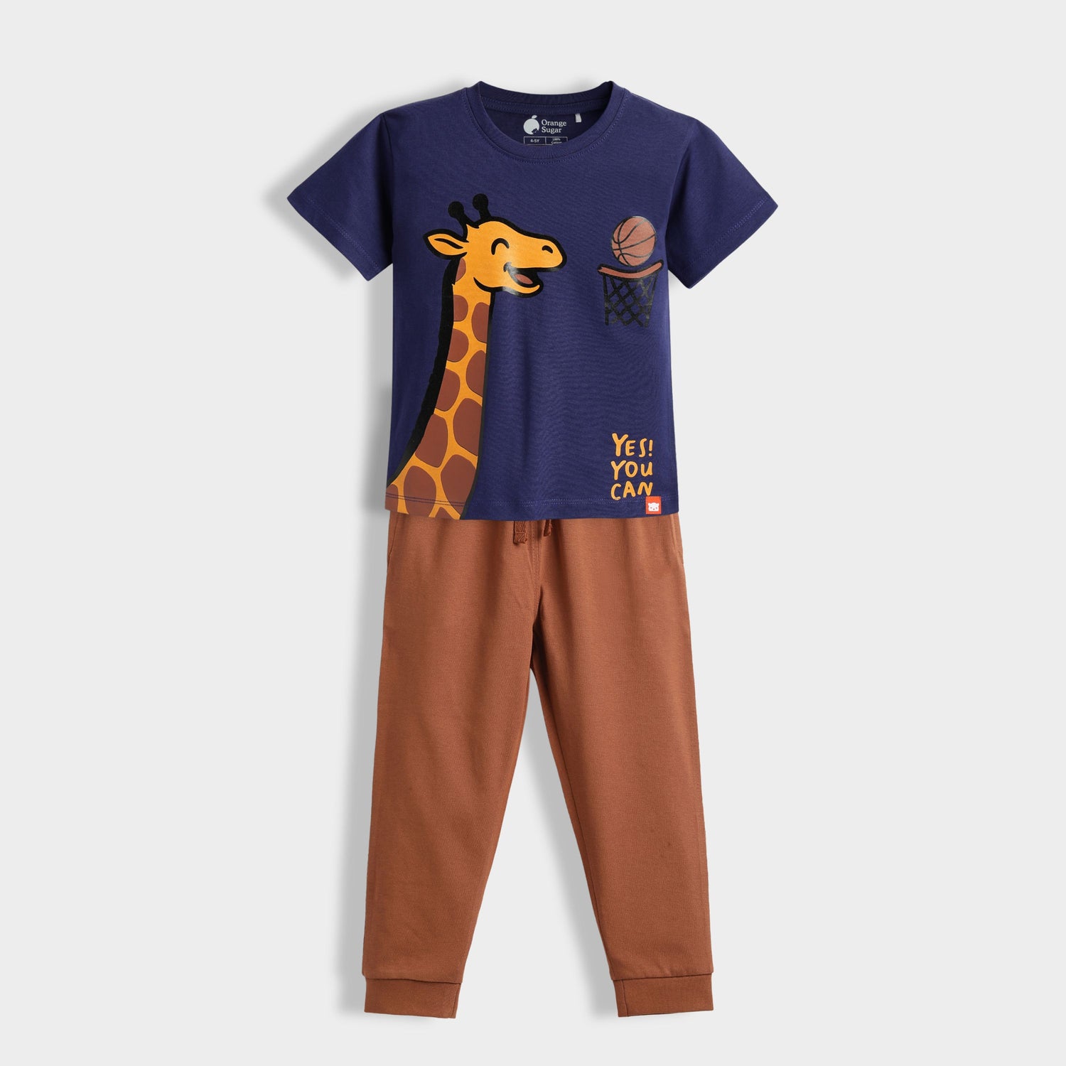 Half Sleeves Unisex T-Shirt & Joggers Set | Sporty Giraffe