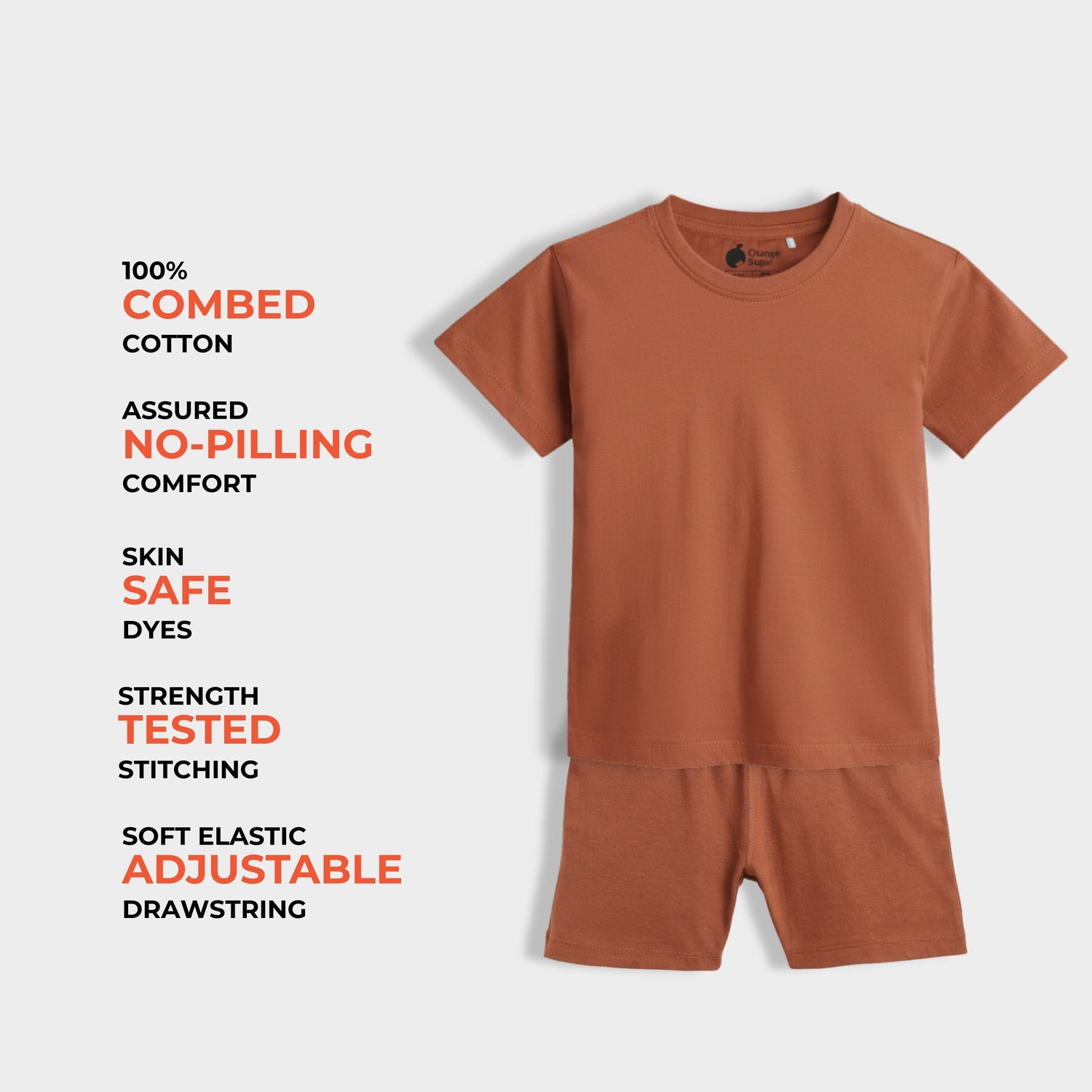 T-Shirt & Shorts Unisex Co-ord Set | Brown