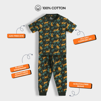 Half Sleeves Unisex Co-ord Set | Cheetah Chase