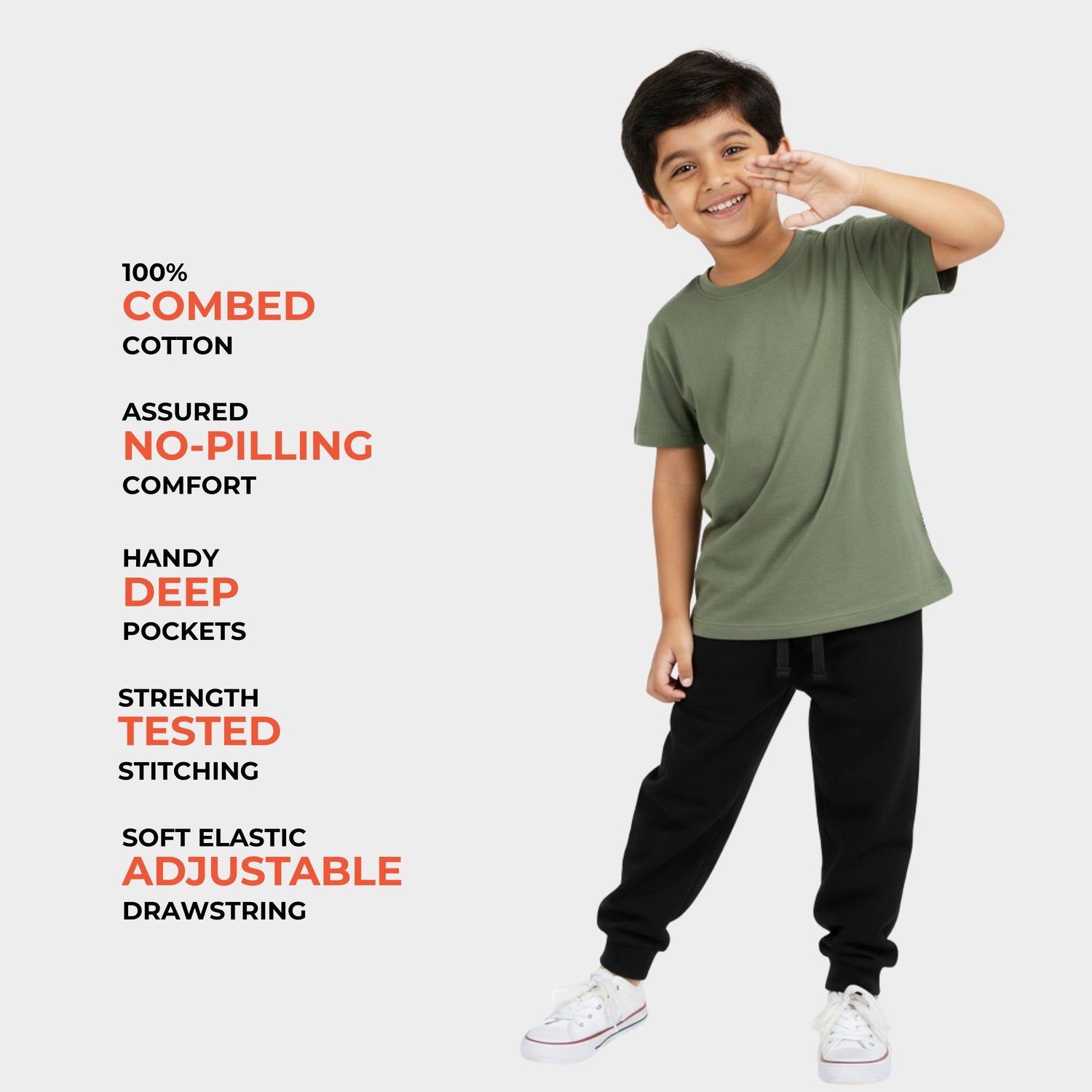 3 Pack Half Sleeves Unisex T-Shirt & Joggers Set | Brown, Olive Green, Royal Blue