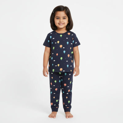 Half Sleeves Unisex Co-ord Set | Hot Air Balloon