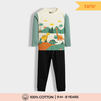 Full Sleeves Unisex T-Shirt & Joggers | Dino Land