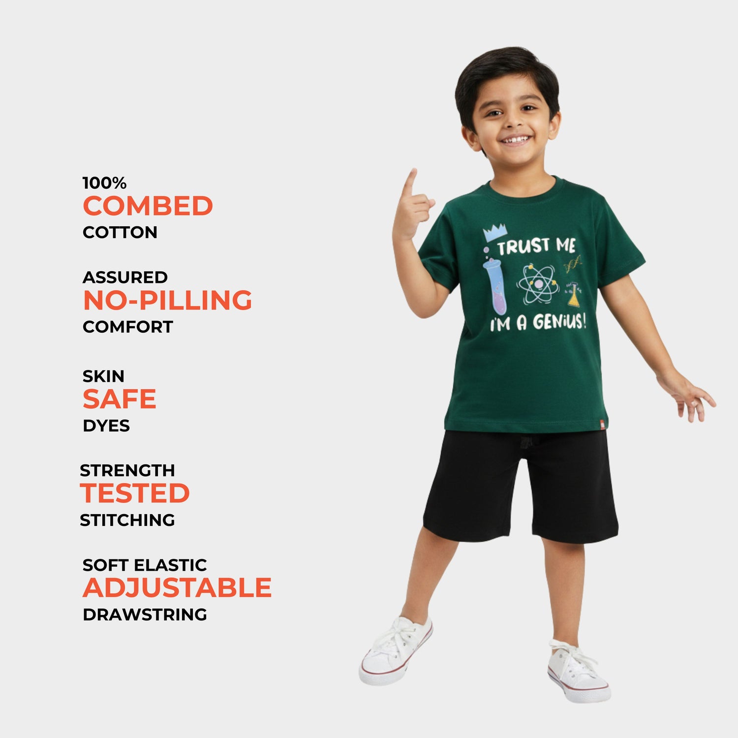 3 Pack T-Shirt & Shorts Unisex Co-ord Set | Ride And Roll, Goal Time, I Am Genius