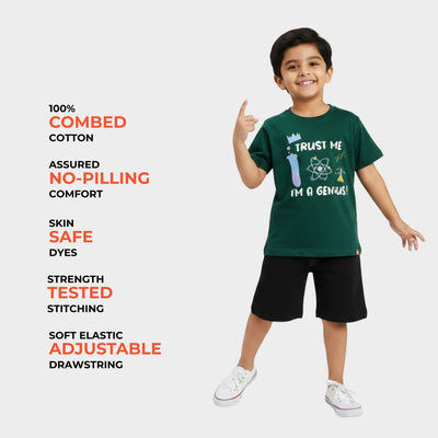 3 Pack T-Shirt & Shorts Unisex Co-ord Set | Ride And Roll, Goal Time, I Am Genius