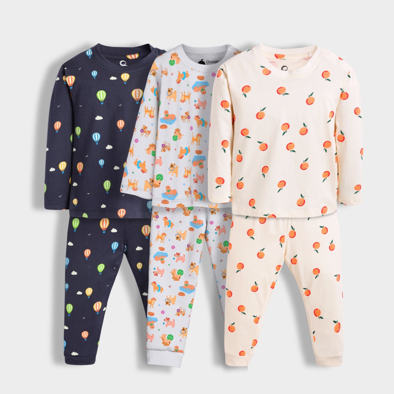 3 Pack Full Sleeves Unisex Co-ord Set | Hot Air, Furry & Orange