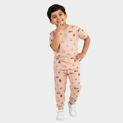 Half Sleeves Unisex Co-ord Set | Farm Animals