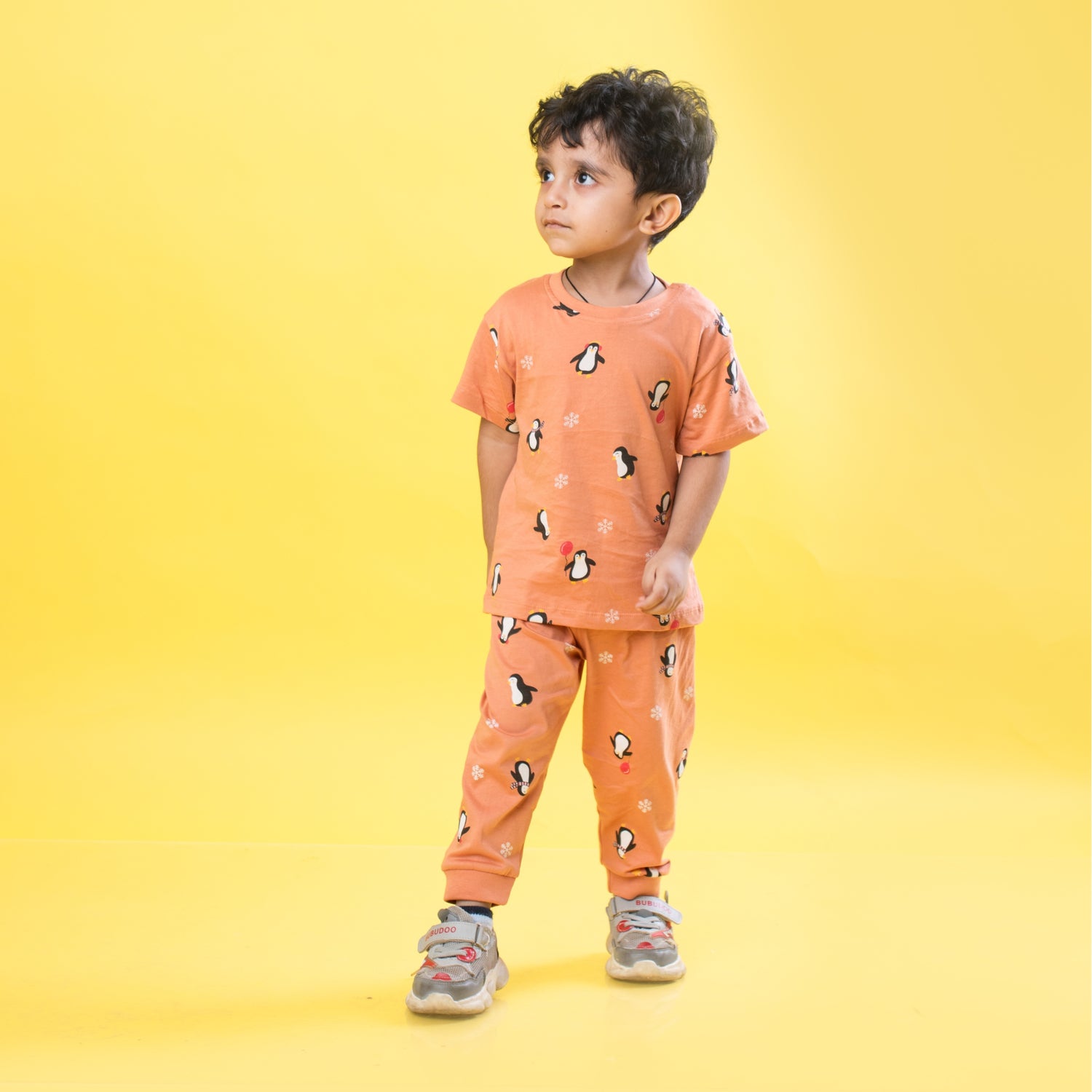 Half Sleeves Unisex Co-ord Set | Penguin Chill