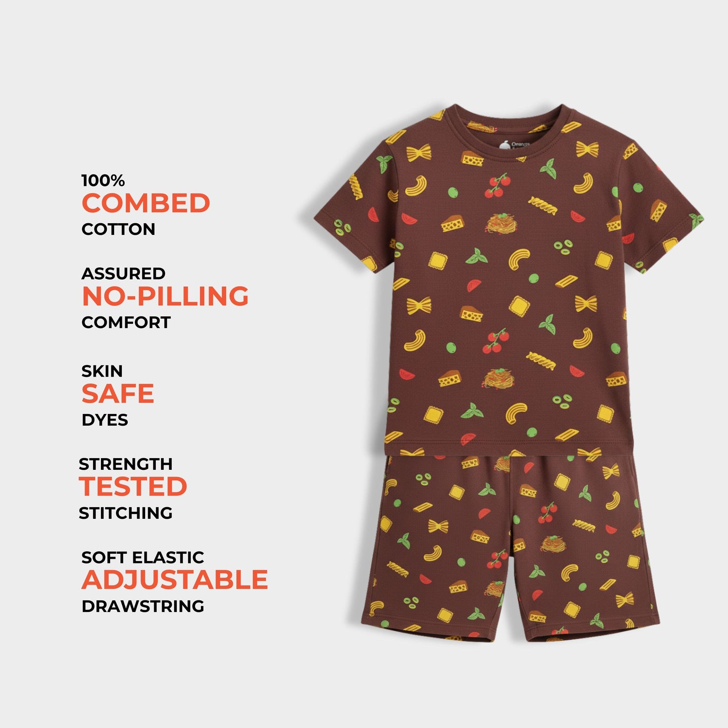 T-Shirt & Shorts Unisex Co-ord Set | Pasta