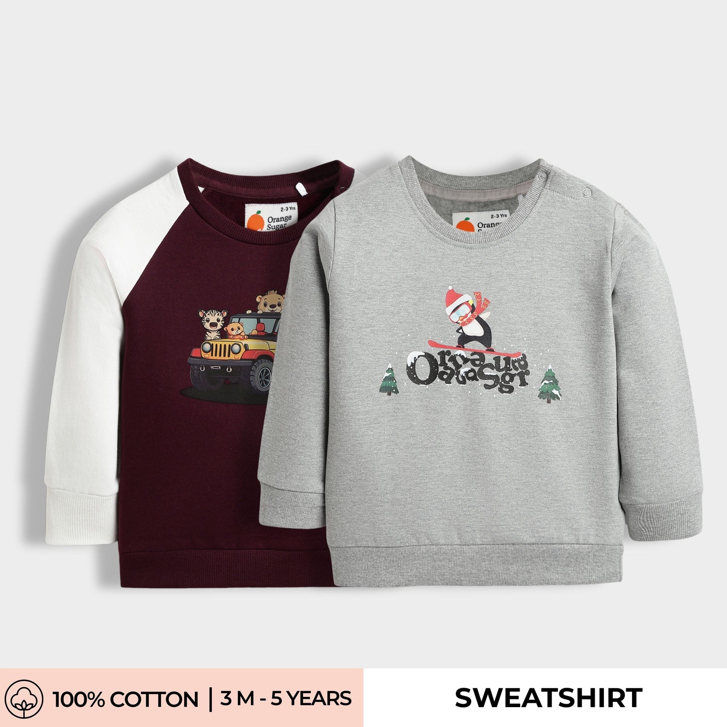 2 Pack Sweatshirts | Adventure Ride, Snow Penguin