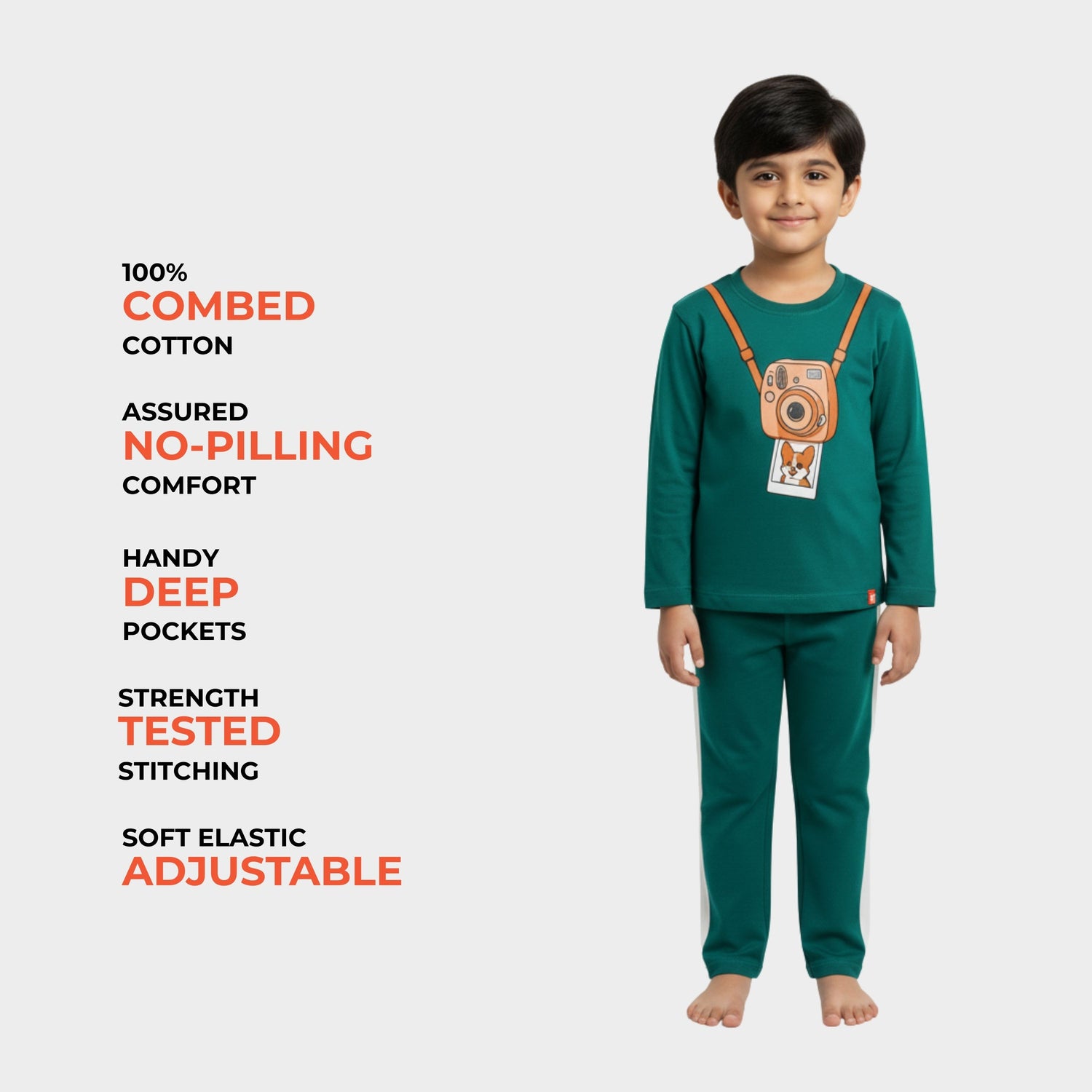 3 Pack Full Sleeves Unisex Co-ord Set | Peek A Boo, Camera, Racing