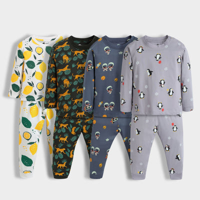 4 Pack Full Sleeves Unisex Co-ord Set | Space, Lemon, Penguin & Cheetah