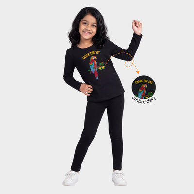 Full Sleeves Girls Top & Leggings Set | Chase The Sky