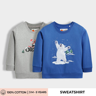2 Pack Sweatshirts | Snow Penguin, Snowy Joy