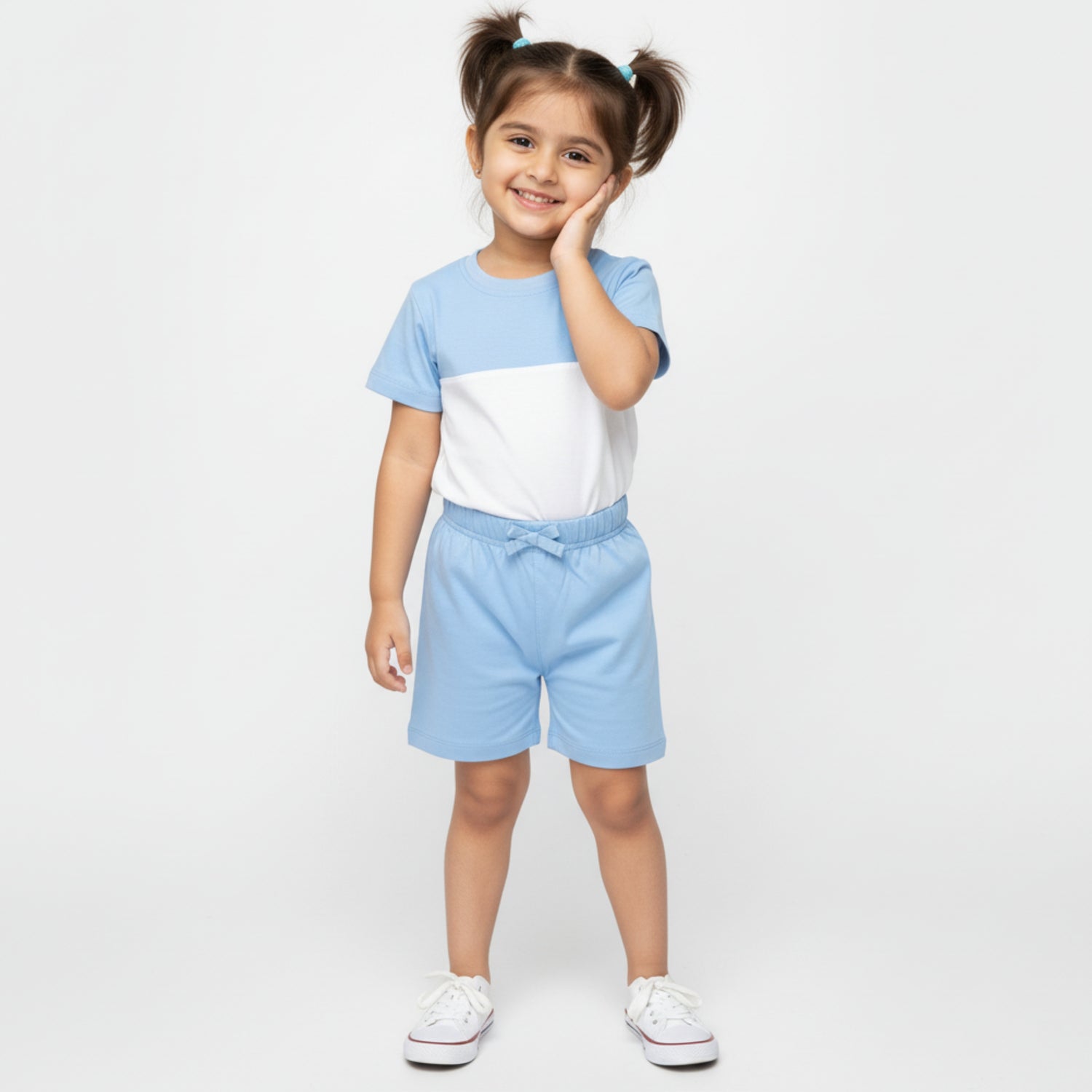 T-Shirt & Shorts Unisex Co-ord Set | Summer Sky