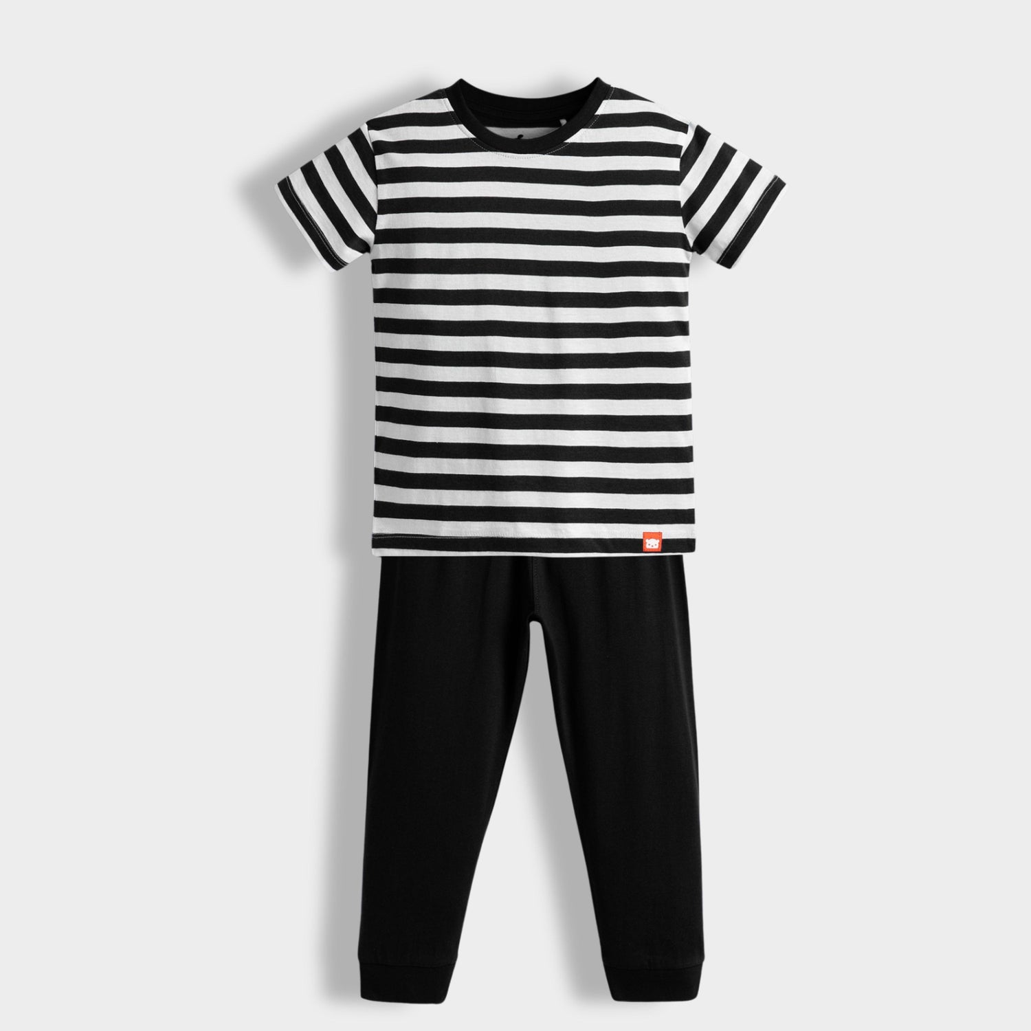 Half Sleeves Unisex Co-ord Set | Black Stripes