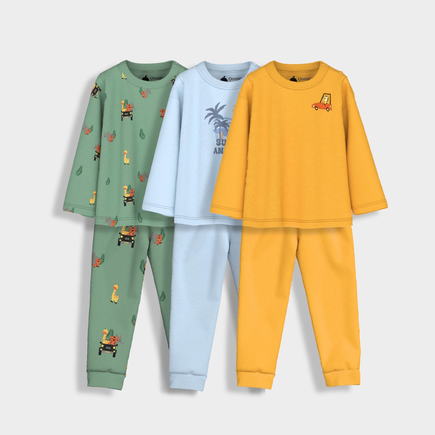 3 Pack Full Sleeves Unisex Co-ord Set | Sun, Tiger, Jungle