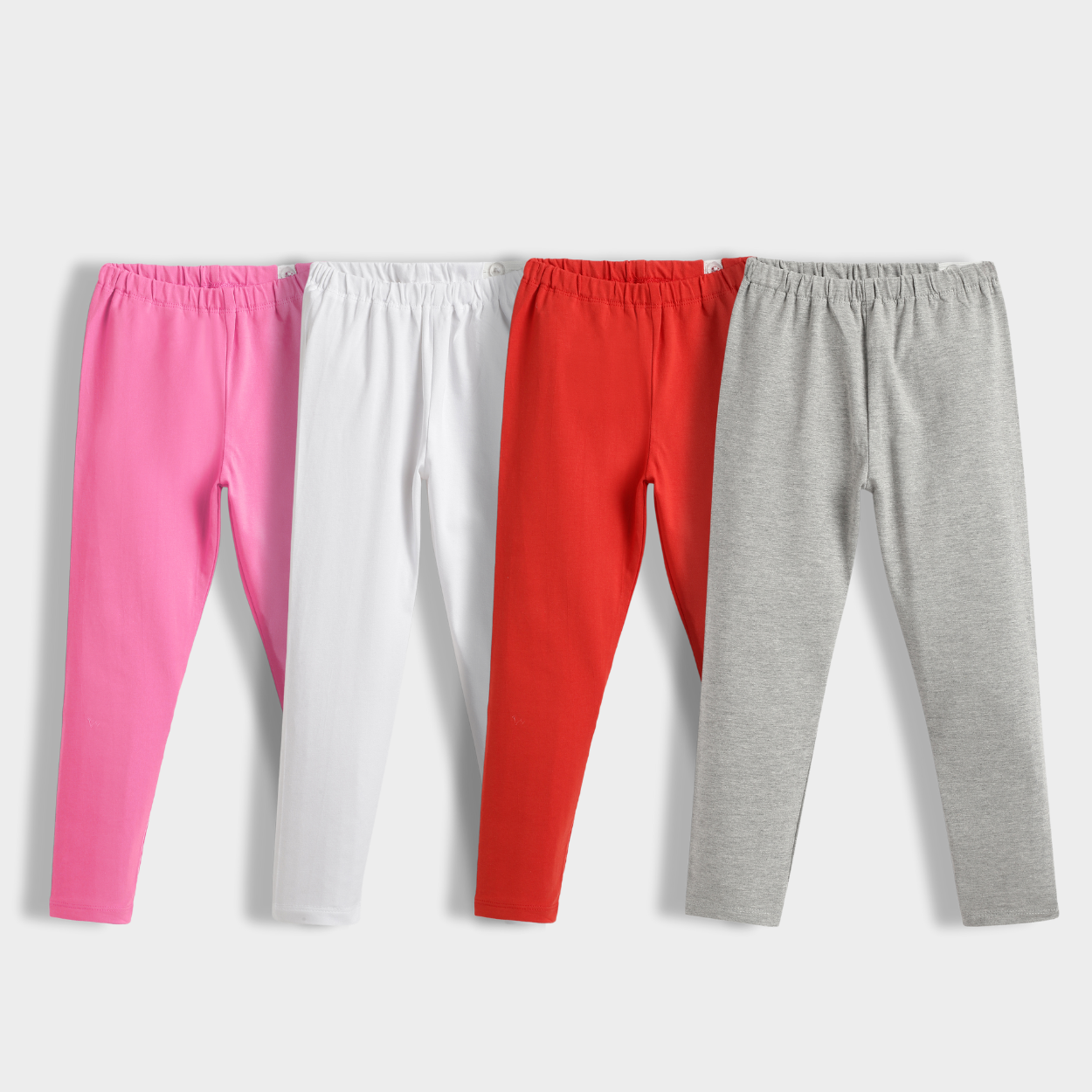 4 Pcs Leggings | White, Red, Pink, Grey