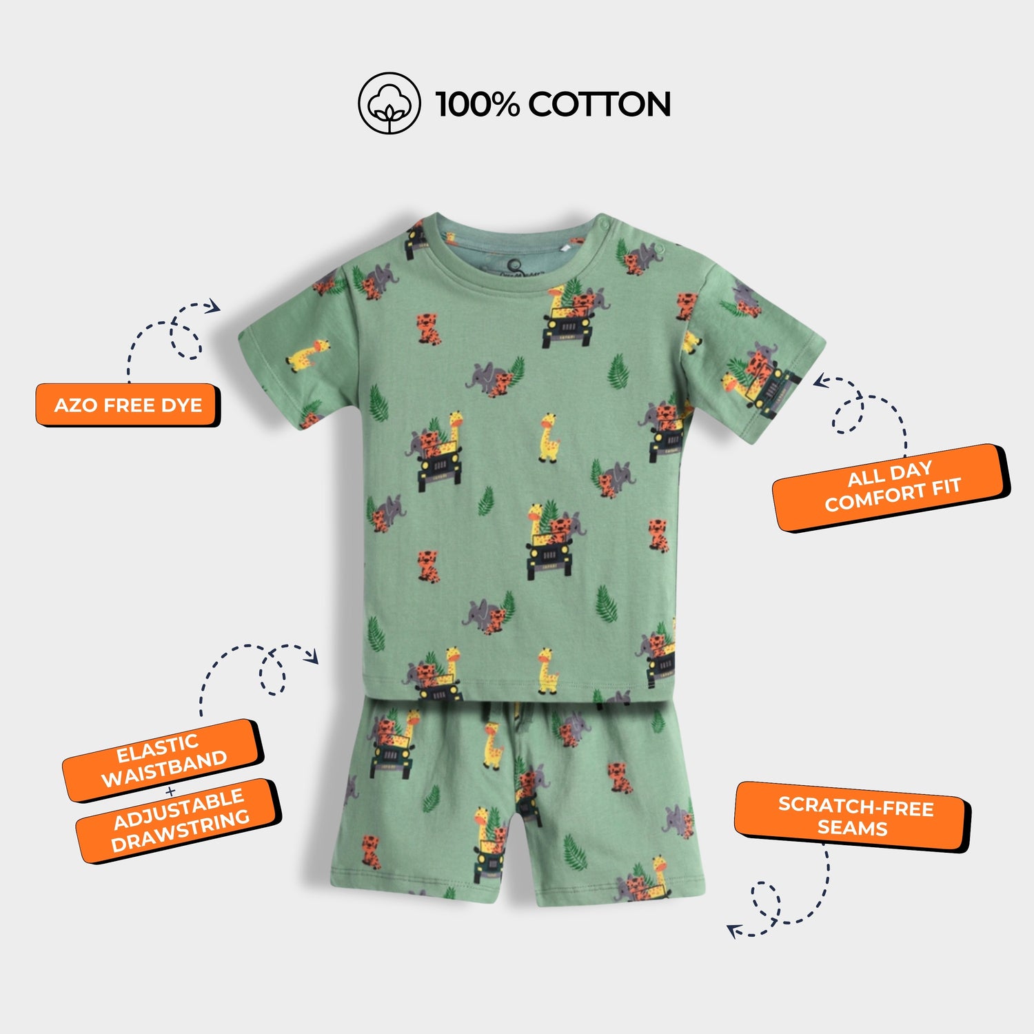 T-Shirt & Shorts Unisex Co-ord Set | Jungle Safari