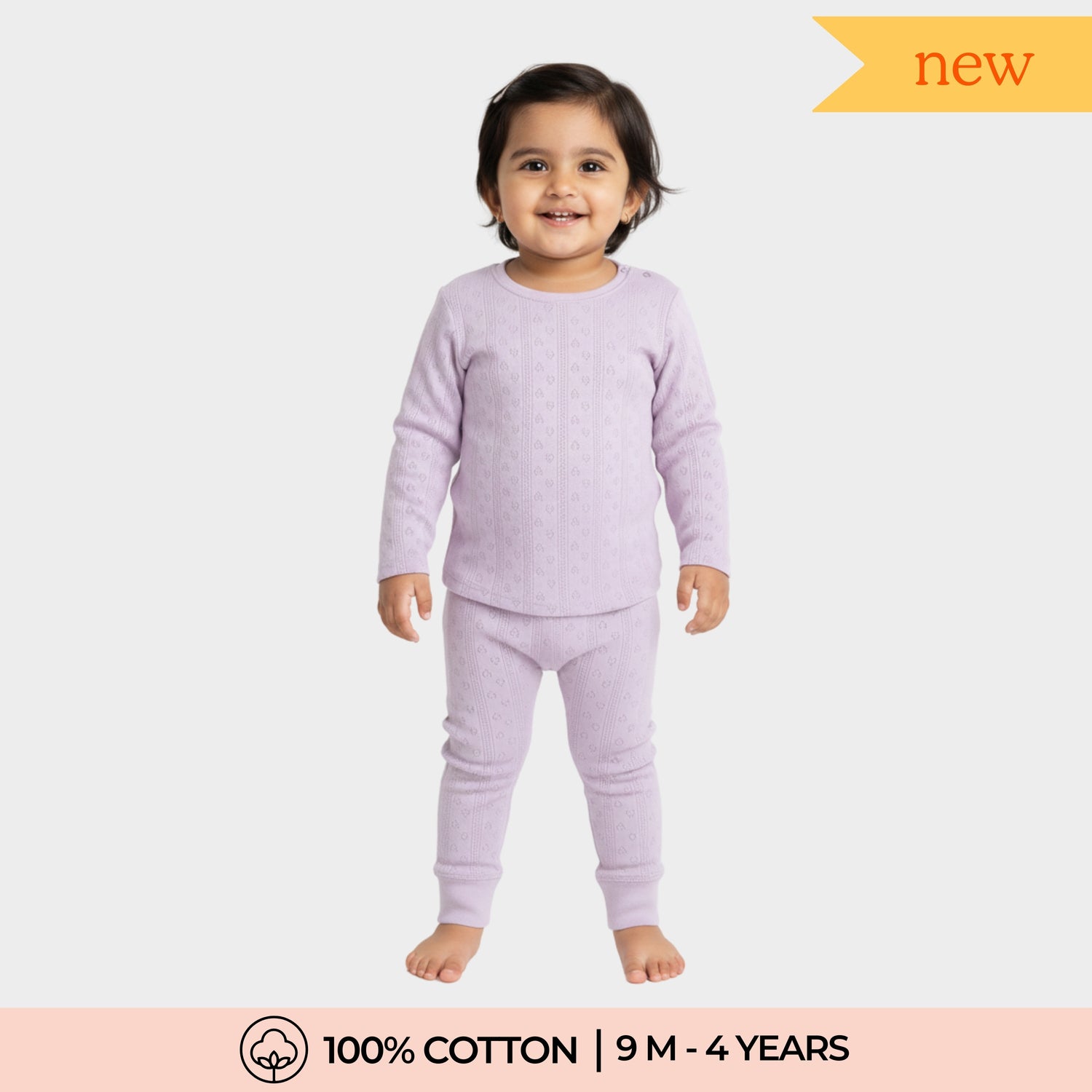 Full Sleeves Unisex Co-ord Set | Pointelle Lavender