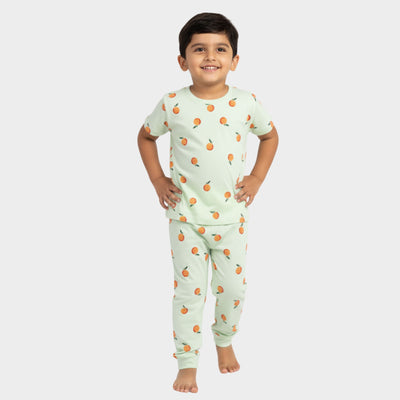 Half Sleeves Unisex Co-ord Set | Orange Bliss