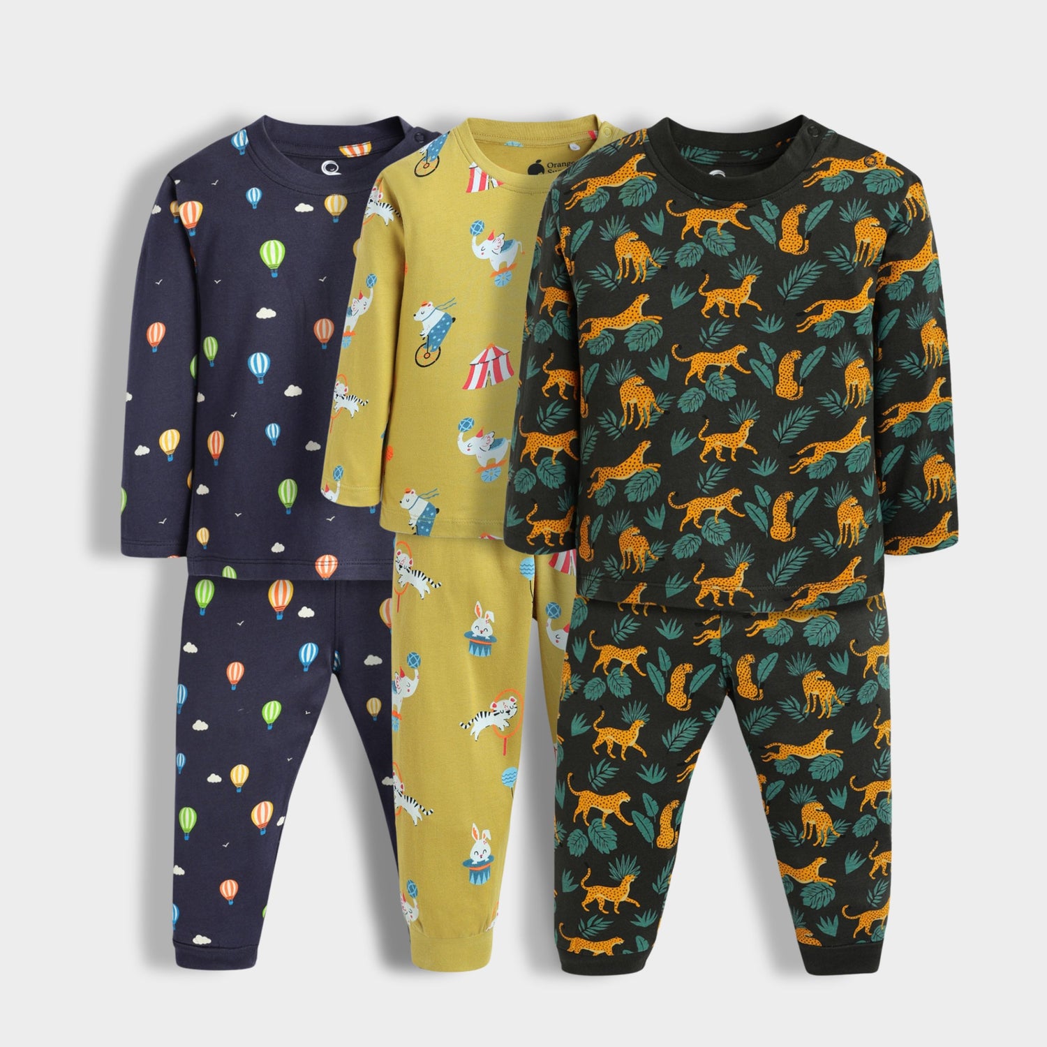 3 Pack Full Sleeves Unisex Co-ord Set | Cheetah, Hot Air & Circus