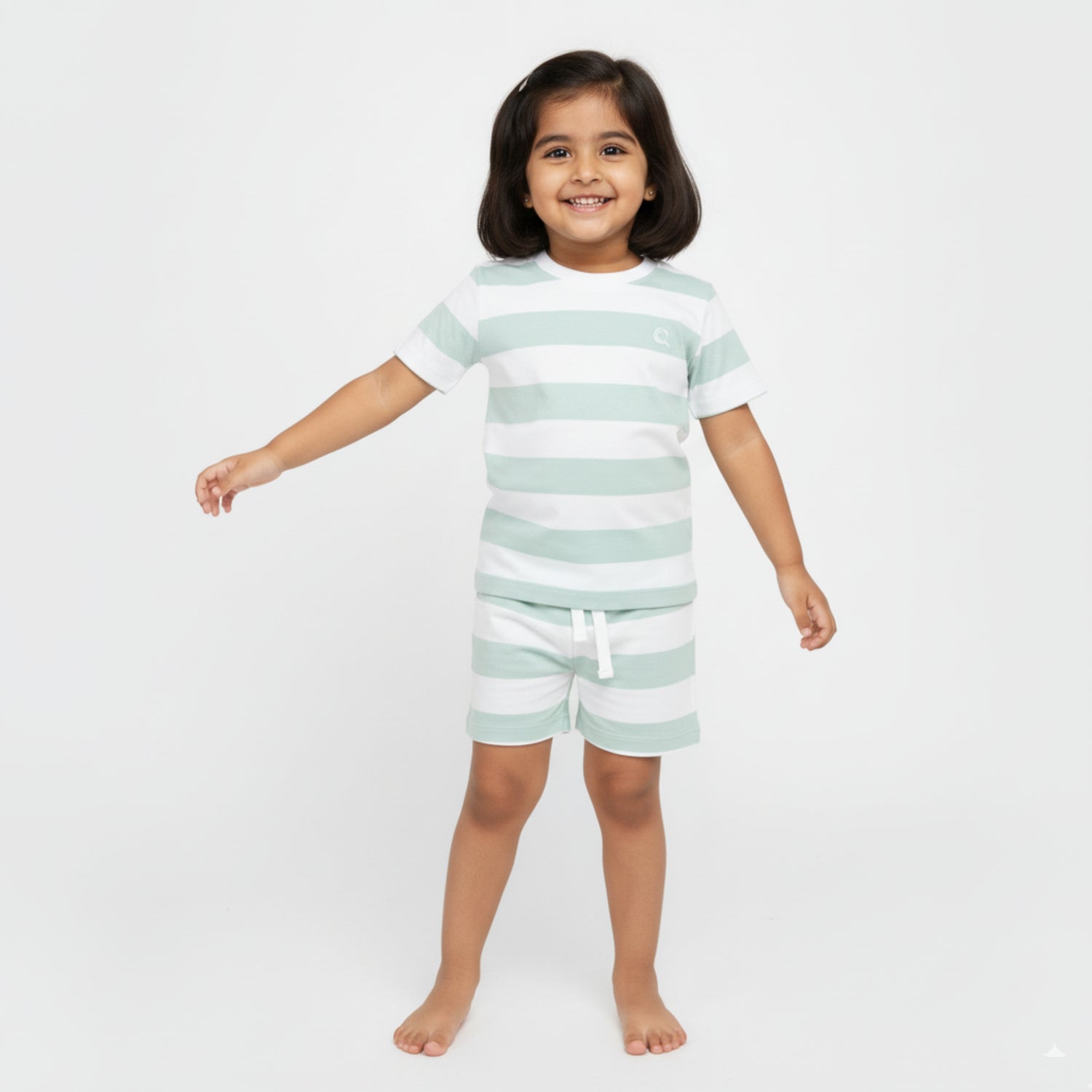 T-Shirt & Shorts Unisex Co-ord Set | Forest Stripes