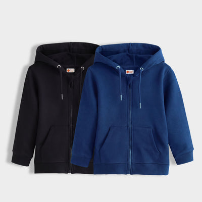 2 Pack Winter Unisex Hoodies | Black, Diesel Blue
