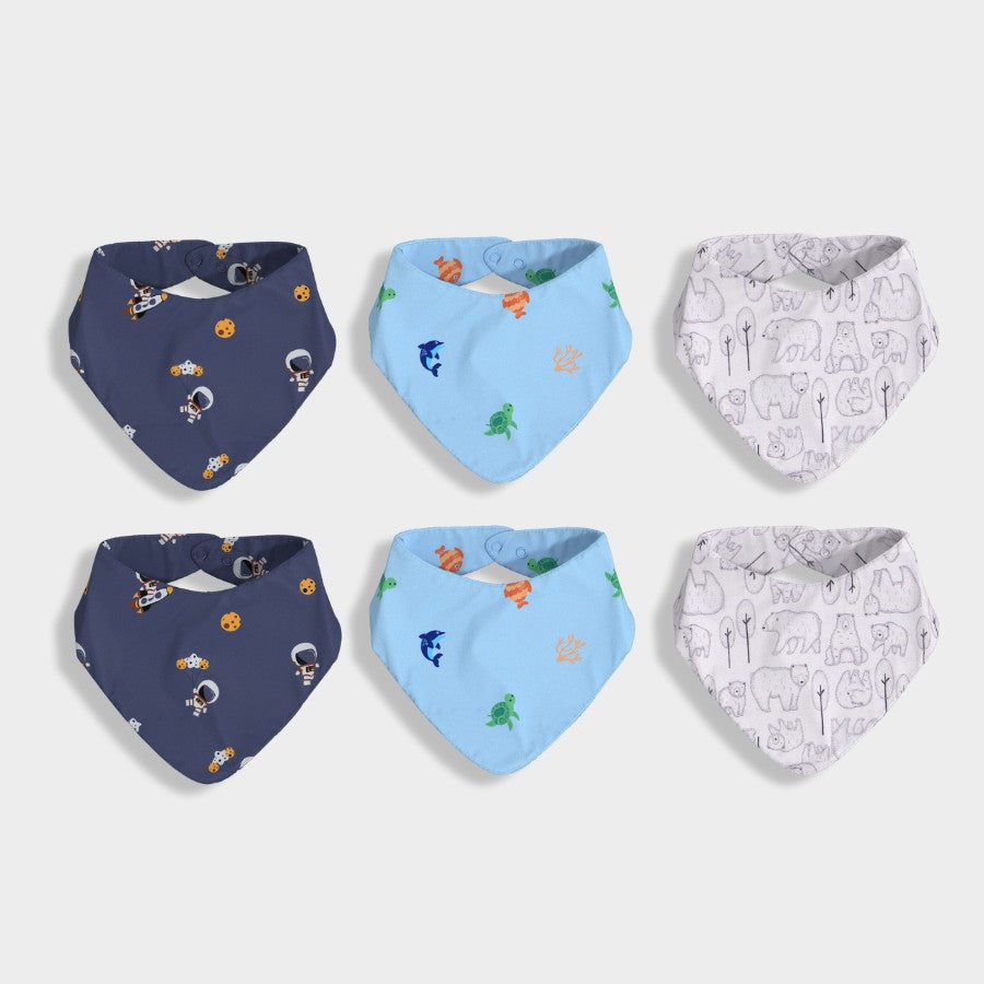 6 Pack Bandana Bib | Space, Underwater, Bear