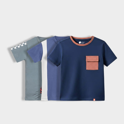 3 Pack Half Sleeves Unisex T-Shirts | Race Day, Goal, Diesel Blue