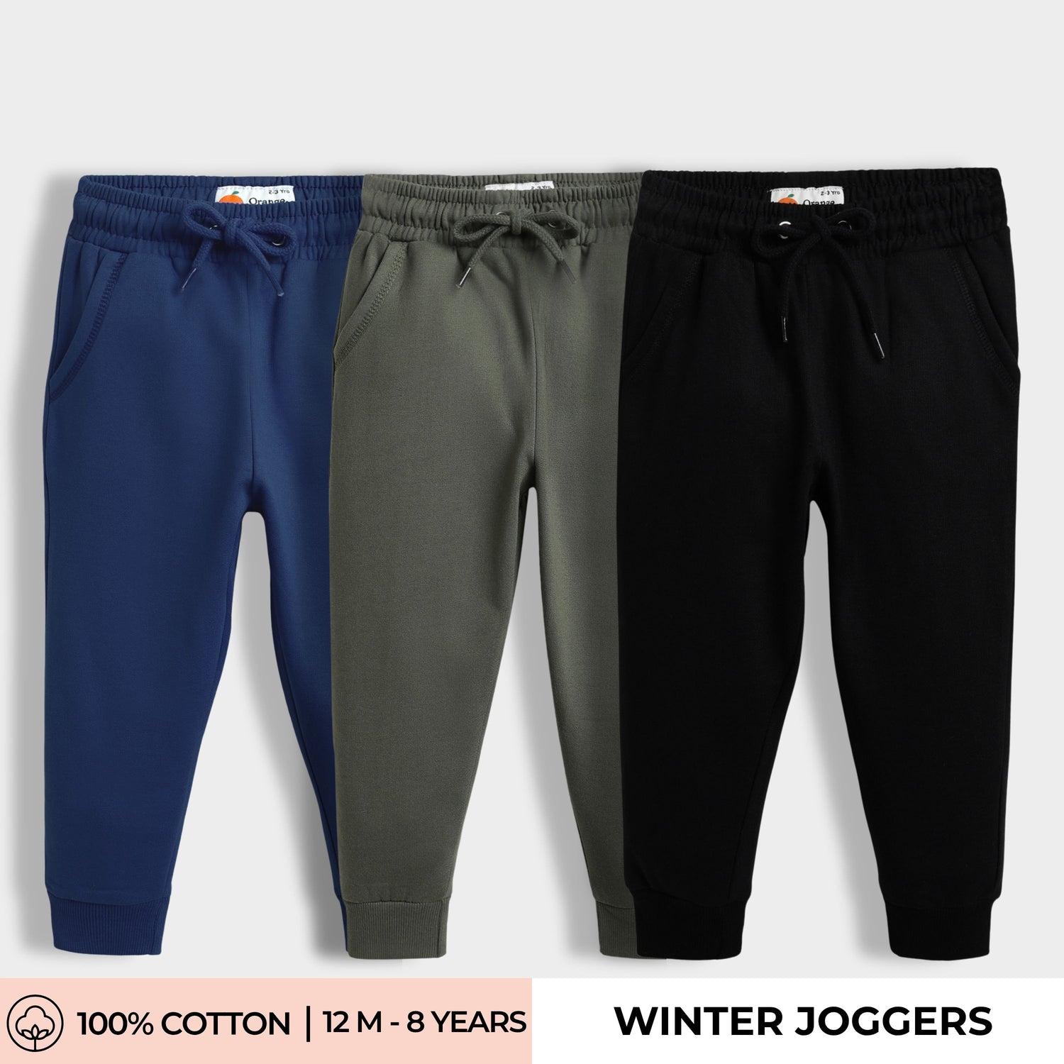 3 Pcs Winter Joggers | Green, Diesel Blue, Black