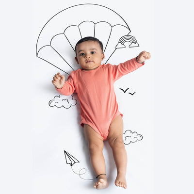 2 Pcs Full Sleeves Bodysuit | Underwater, Orange
