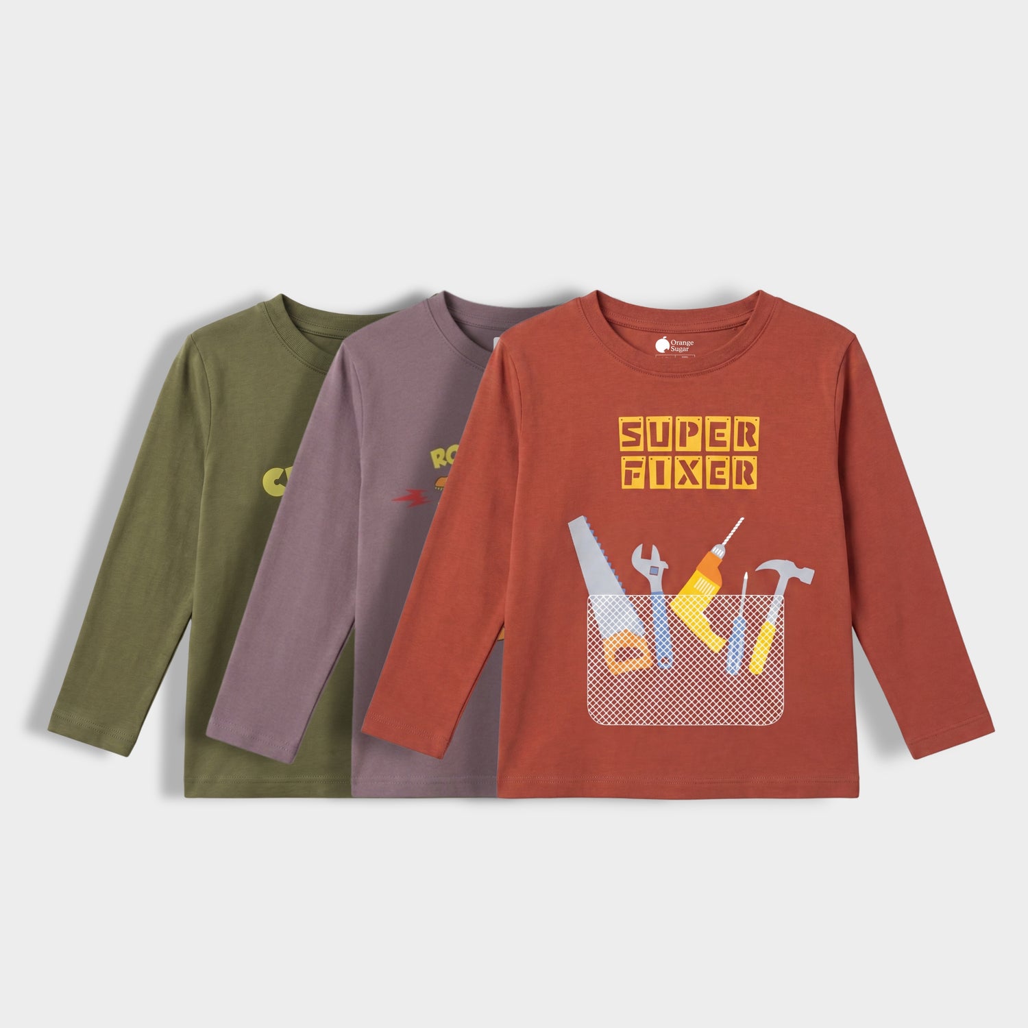 3 Pack Full Sleeves Unisex T-Shirts | Crocooldile, Backpack Beast, Super Fixer