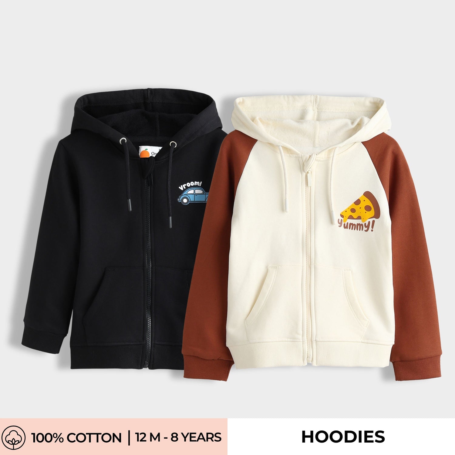 2 Pack Winter Hoodies | Little Cars, Pizza