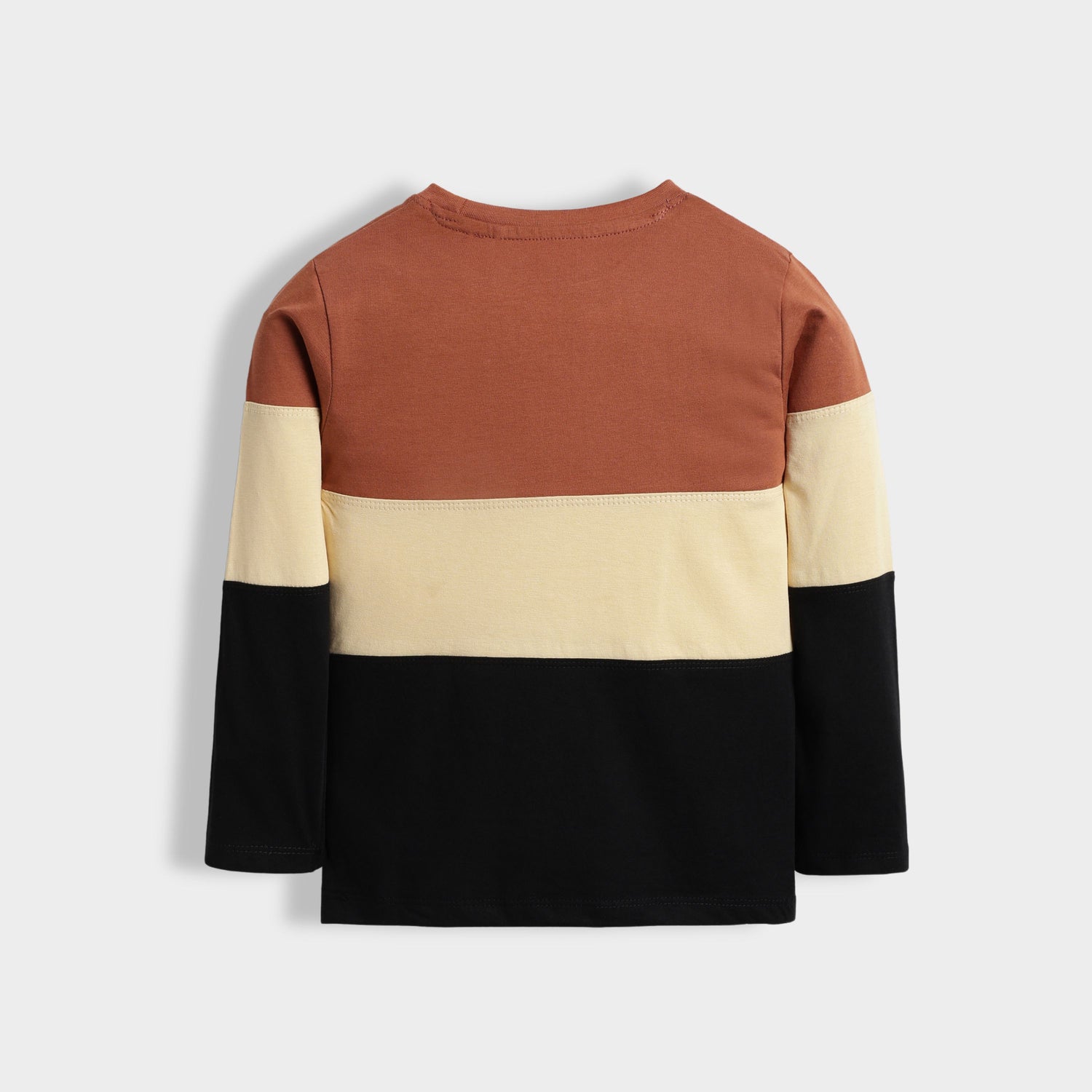 Full Sleeves Tee | Color Block Brown