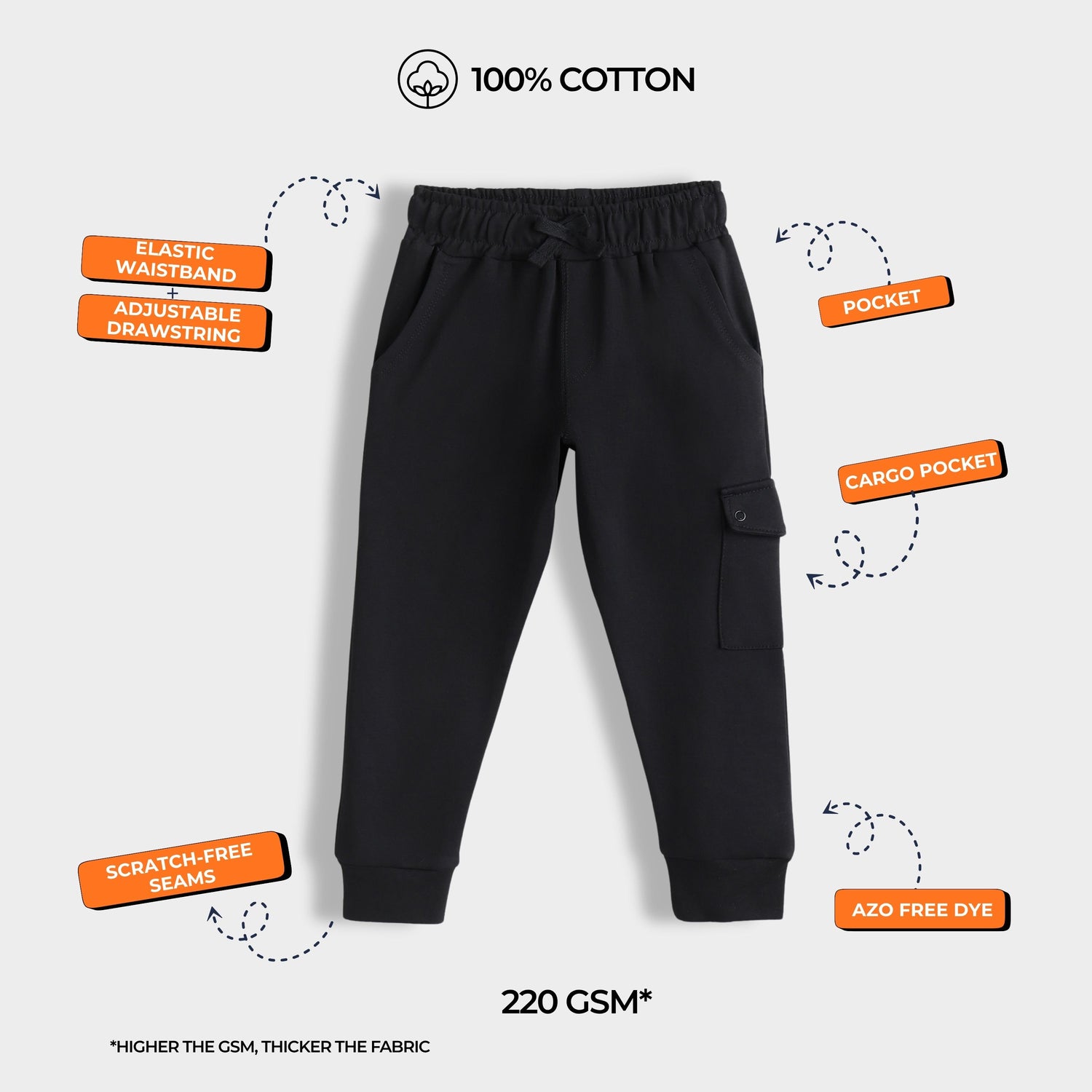 2 Pcs Interlock Joggers | Black, Honey Brown