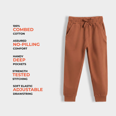 2 Pcs Cotton Joggers | Black, Brown