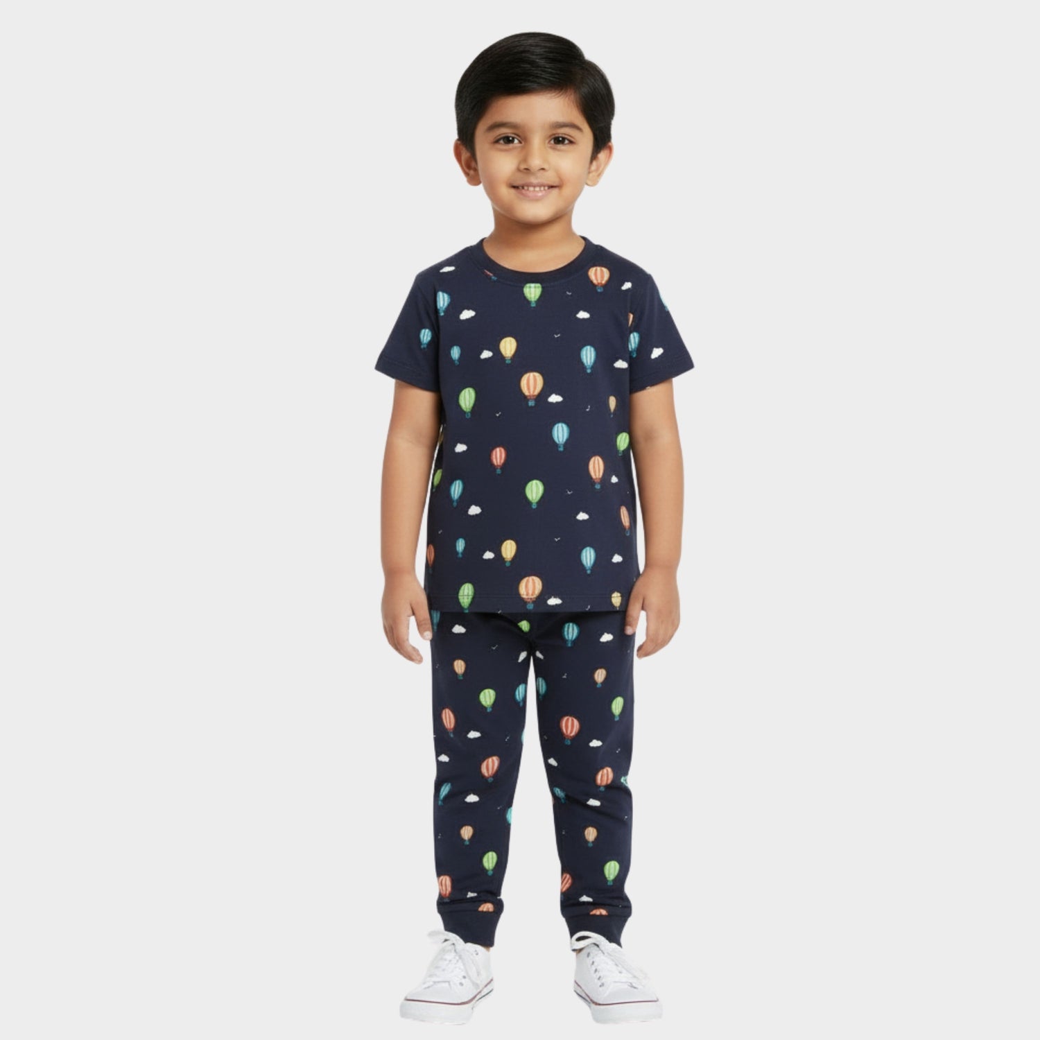 Half Sleeves Unisex Co-ord Set | Hot Air Balloon