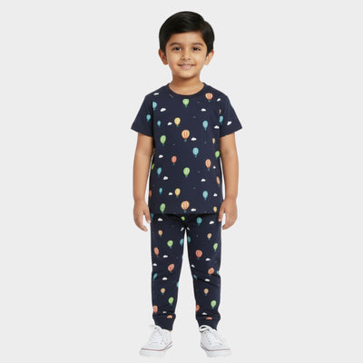 Half Sleeves Unisex Co-ord Set | Hot Air Balloon