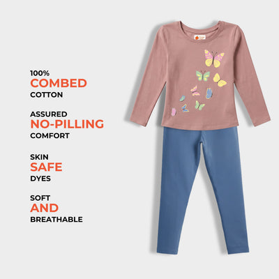Full Sleeves Girls Top & Leggings Set | Wings Of Joy