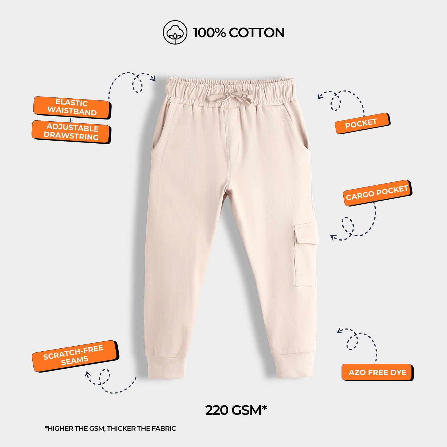 2 Pcs Interlock Joggers | Beige, Black