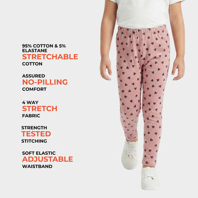 Leggings | Coral Pink Hearts