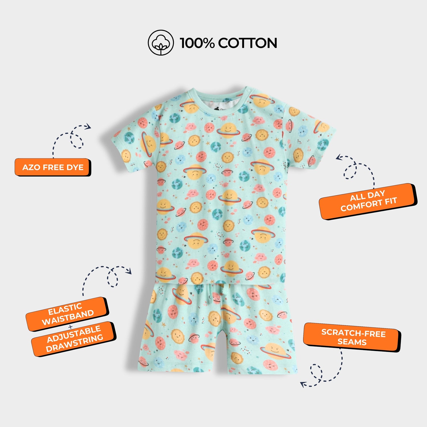 3 Pack T-Shirt & Shorts Unisex Co-ord Set | Galaxy, Farm, Gardening
