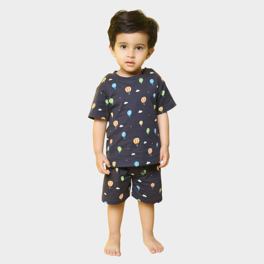 T-Shirt & Shorts Unisex Co-ord Set | Hot Air Balloon