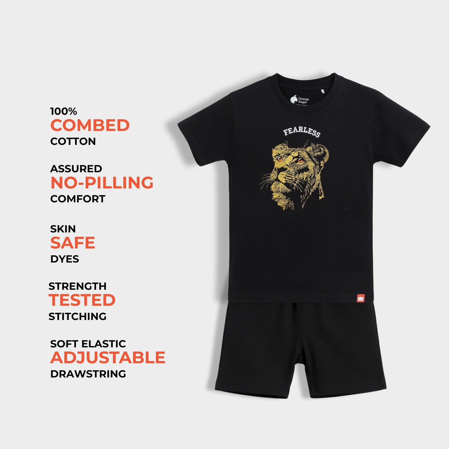 3 Pack T-Shirt & Shorts Unisex Co-ord Set | Fearless Lion, Half And Half, Little Rockstar