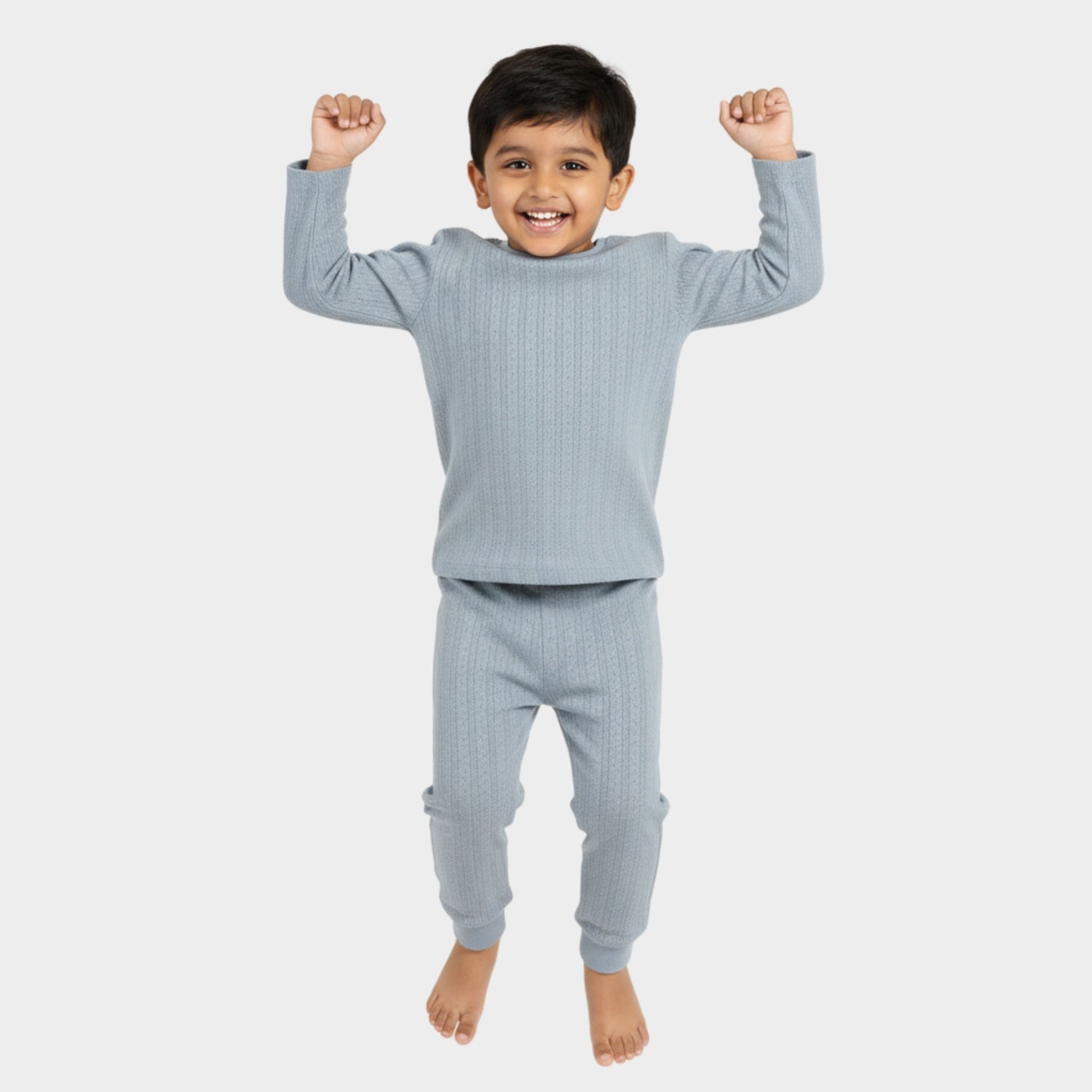 Full Sleeves Unisex Co-ord Set | Pointelle Grey