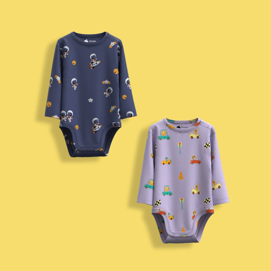 2 Pcs Full Sleeves Bodysuit | Space, Cars
