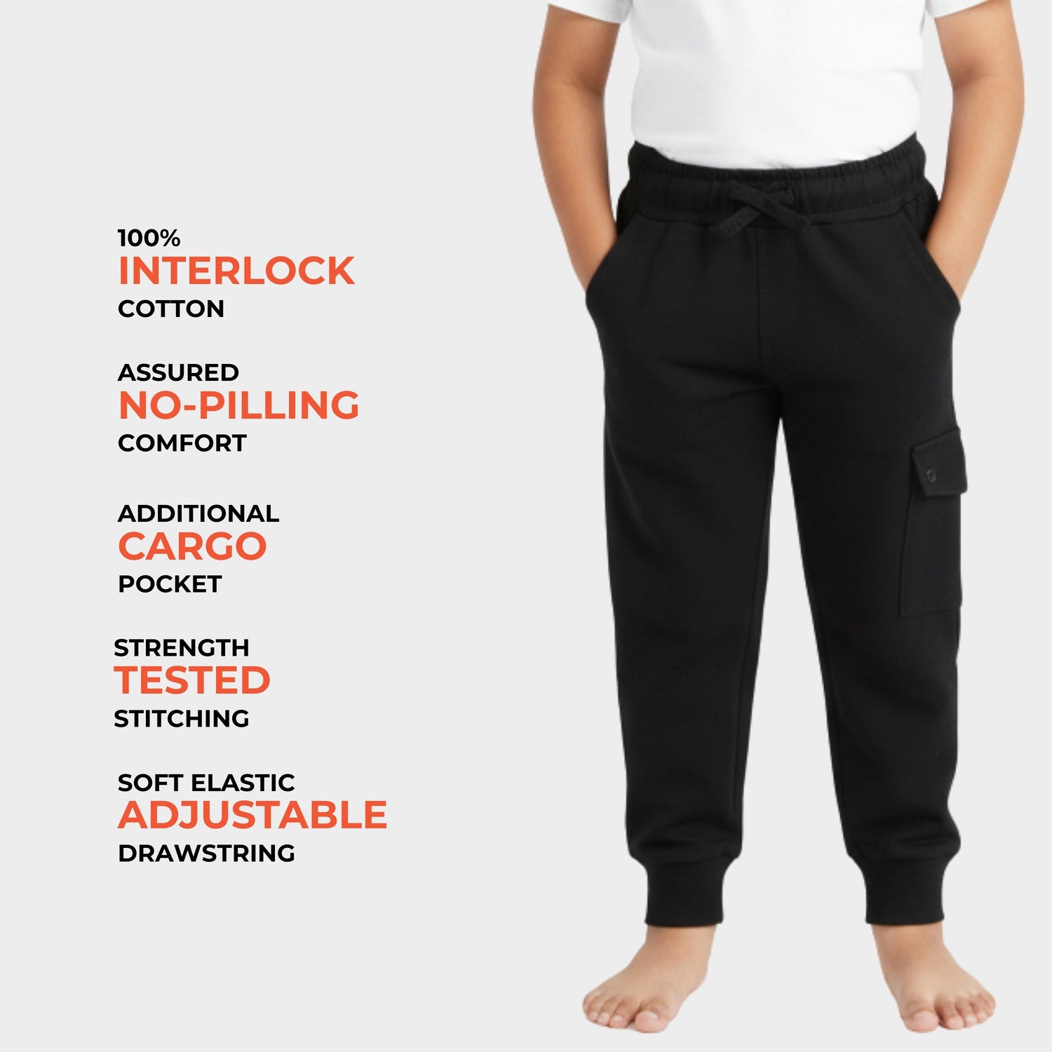 2 Pcs Interlock Joggers | Black, Blue