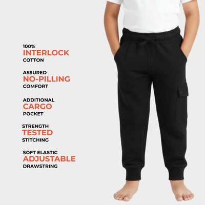 3 Pcs Interlock Joggers | Black, Honey Brown, Blue