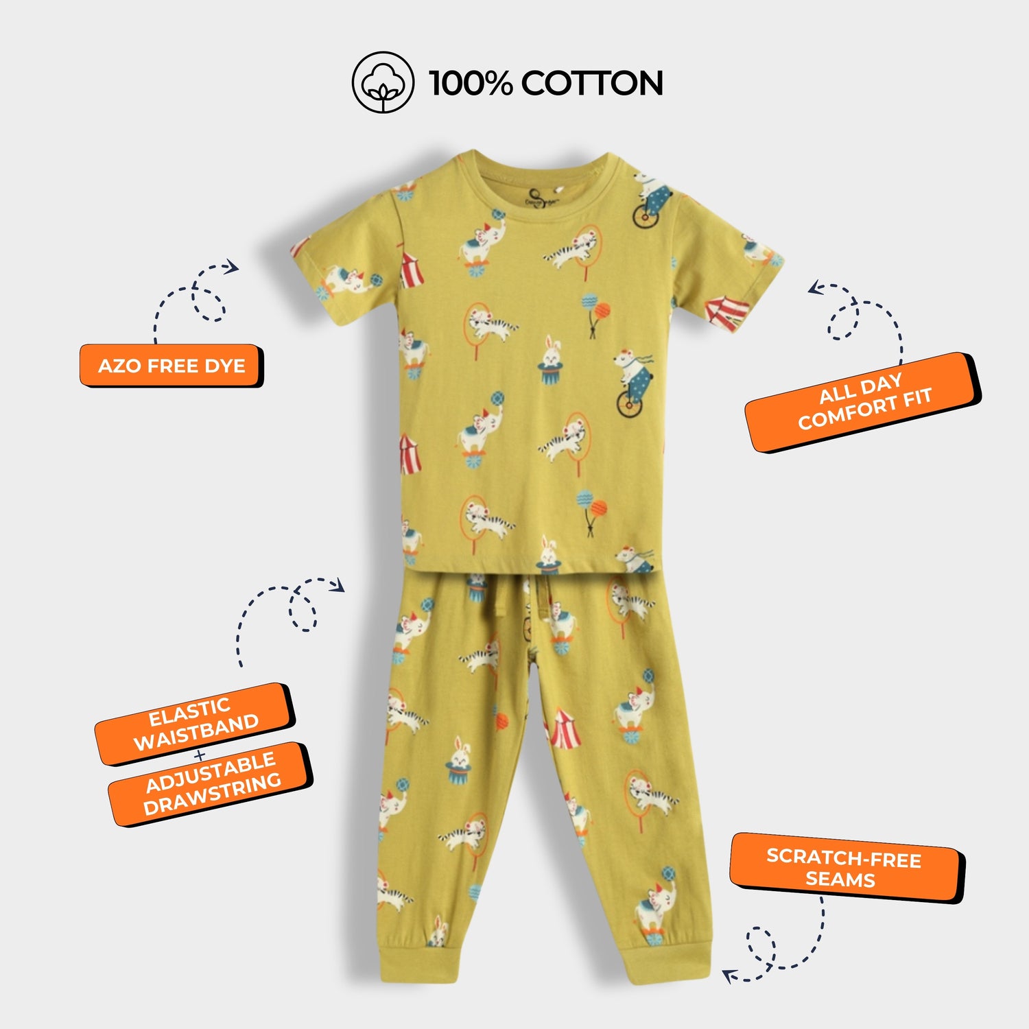 Half Sleeves Unisex Co-ord Set | Circus Stars