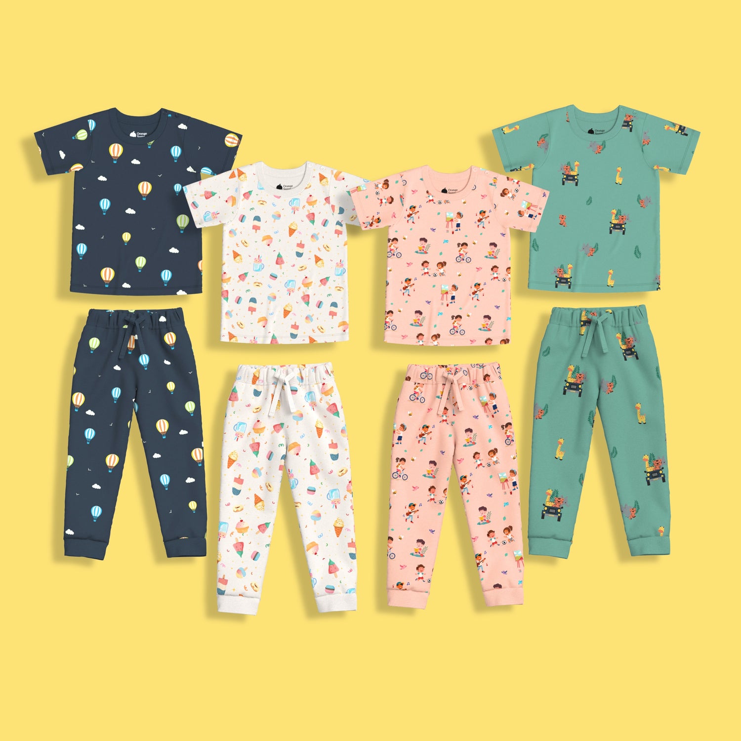 4 Pack Half Sleeves Unisex Co-ord Set | Frosty, Garden, Jungle & Hot Air